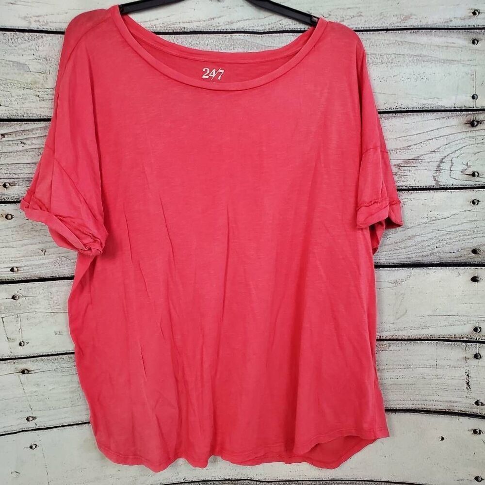 Maurices 24/7 3x Plus Pink SS T-Shirt